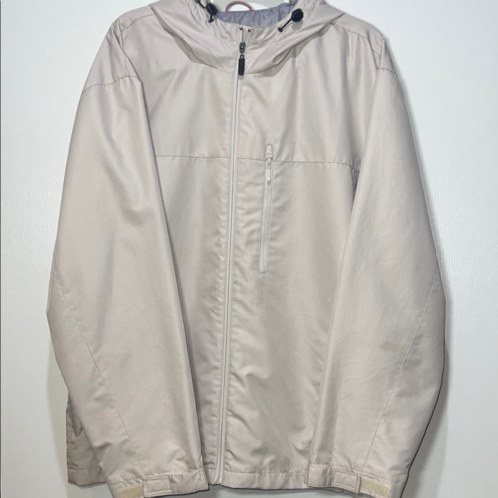 Men's XXL London Fog Cream Hooded Rain Coat